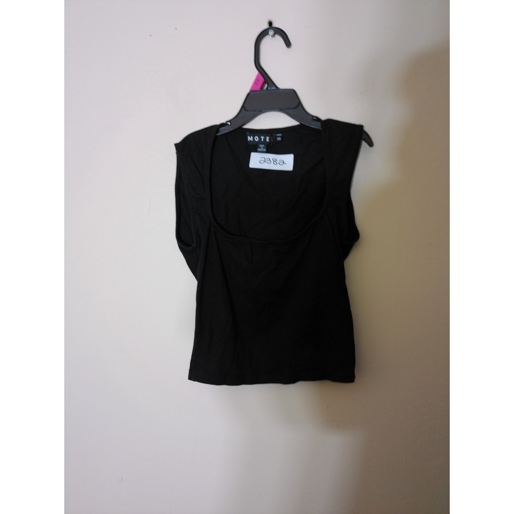 Motel Scoop Neck Tank Top Womens XS Black Sleeveless Minimalist Edgy Basic
